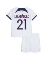 Paris Saint-Germain Lucas Hernandez #21 Vieraspaita Lasten 2023-24 Lyhythihainen (+ shortsit)